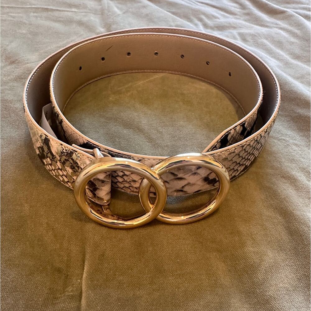 NWT Express Snake Print Belt with Gold Buckle